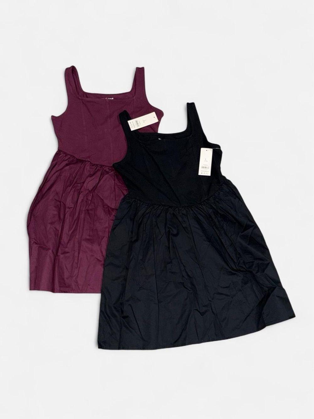Girls' Sleeveless Casual Dress — Black and Wine